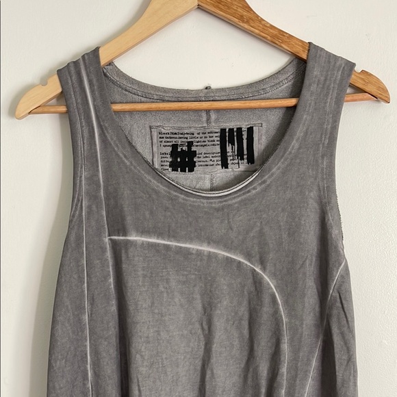 Rundholz Black Label Grey Grunge Sleeveless Oversized Minimalist Tank Midi Dress - Picture 4 of 15